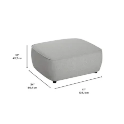 Grey Fabric Ottoman