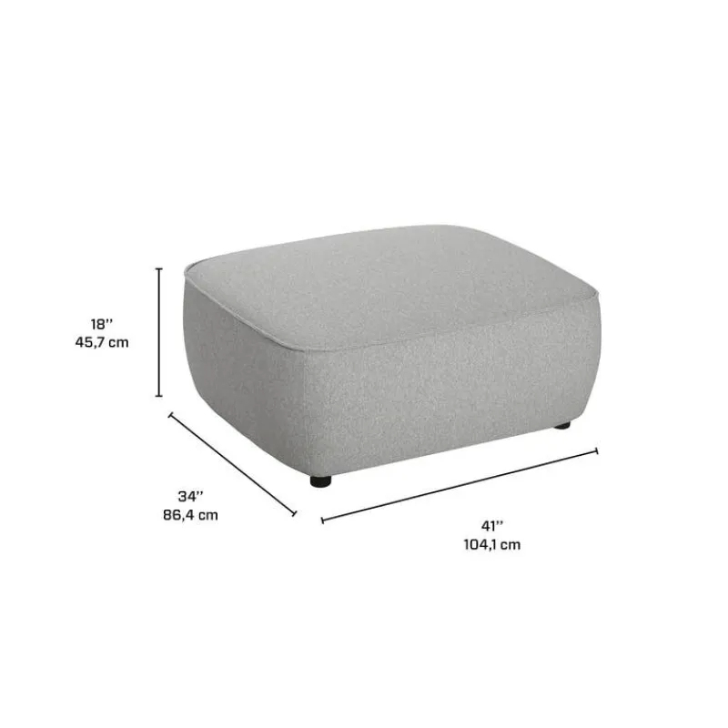 Grey Fabric Ottoman