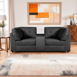 Modular Loveseat with Console - 3 pcs