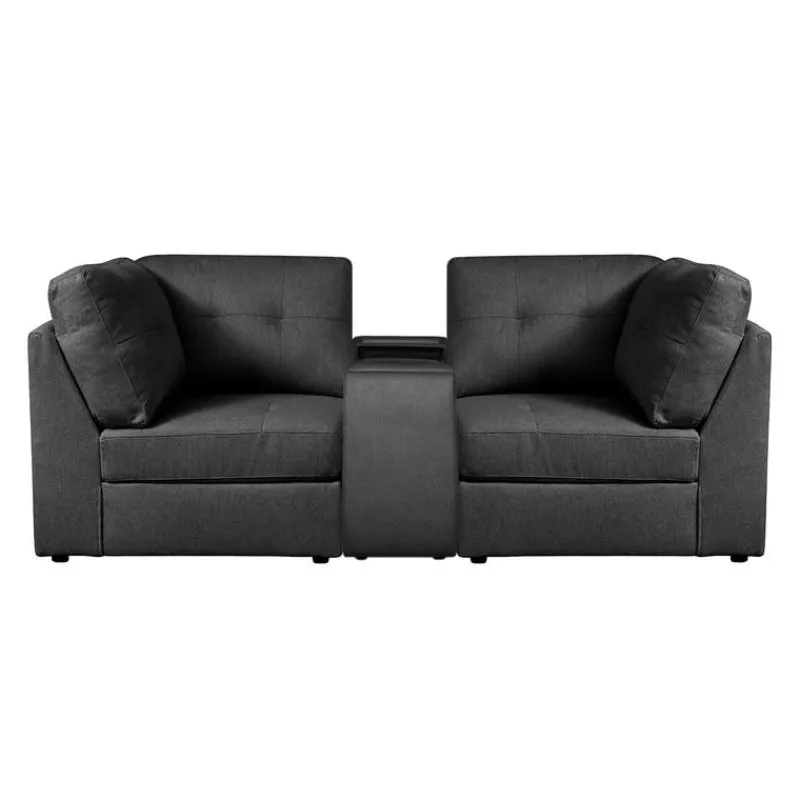 Modular Loveseat with Console - 3 pcs