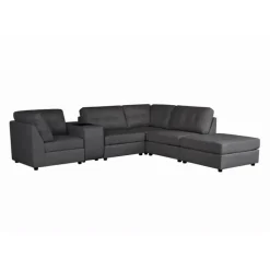 Modular Sectional with Console and Ottoman - 6 pcs