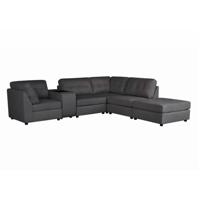 Modular Sectional with Console and Ottoman - 6 pcs