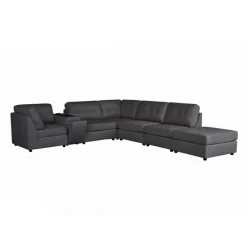 Modular Sectional with Console and Ottoman - 7 pcs