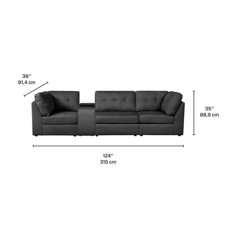 Modular Sofa with Console - 4 pcs