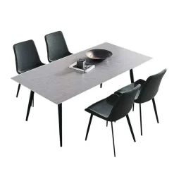 Grey Sintered Stone Dining Set with 4 Grey Chairs - 59