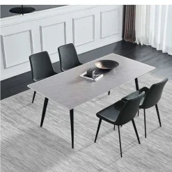 Grey Sintered Stone Dining Set with 4 Grey Chairs - 59