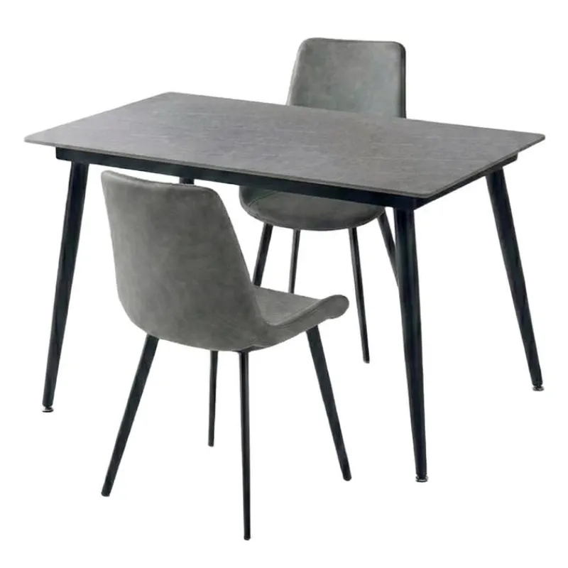 Sintered Stone Dining Set with 2 Chairs - 48"