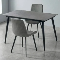 Sintered Stone Dining Set with 2 Chairs - 48