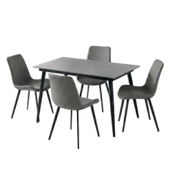 Sintered Stone Dining Set with 4 Chairs - 48