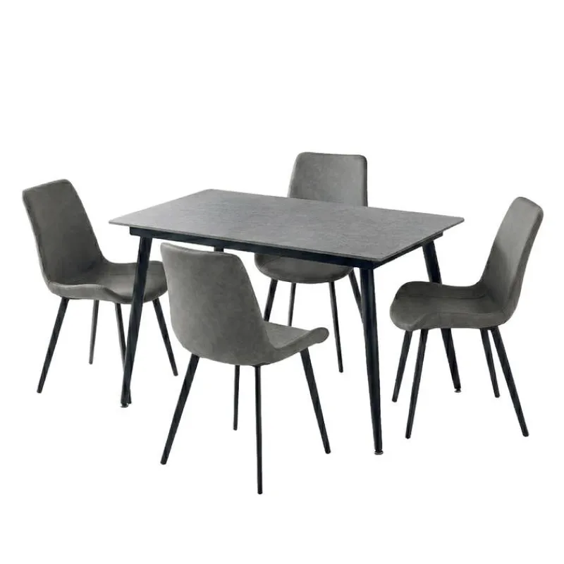 Sintered Stone Dining Set with 4 Chairs - 48"