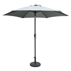 Grey Tilting Patio Umbrella with Base - 9 ft