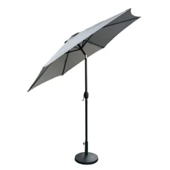 Grey Tilting Patio Umbrella with Base - 9 ft