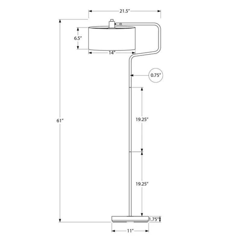 Monarch 61"H Metal Floor Lamp