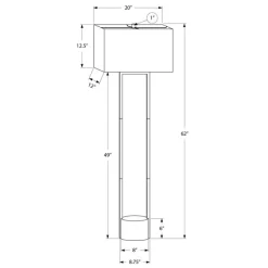 Monarch 62"H Metal Floor Lamp
