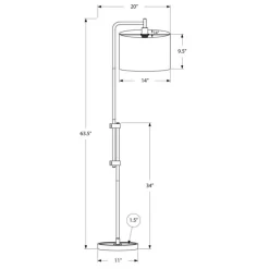 Monarch 63"H Metal Floor Lamp
