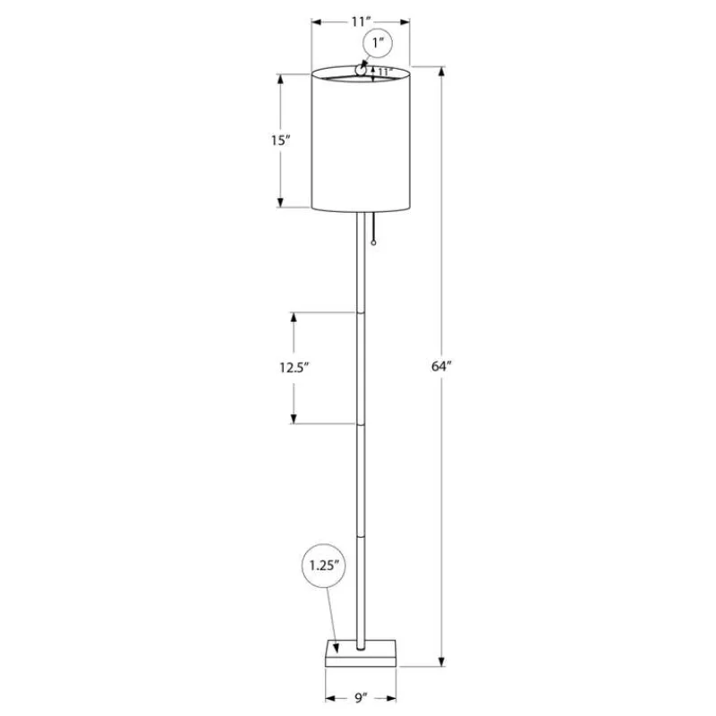 Monarch 64"H Metal Floor Lamp