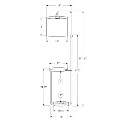 Monarch 67"H Metal Floor Lamp with USB Ports