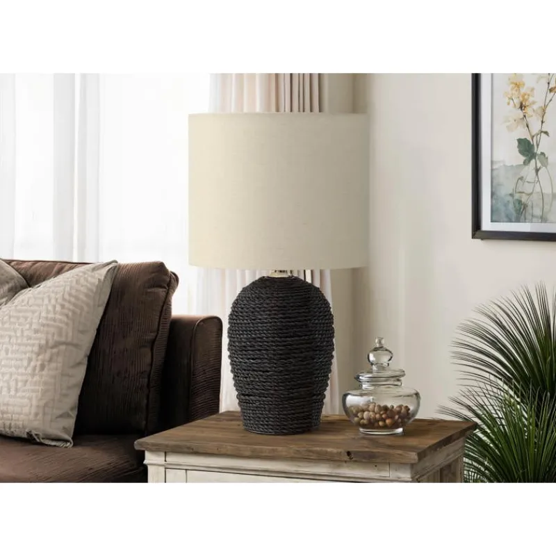 Monarch 17"H Rattan Table Lamp