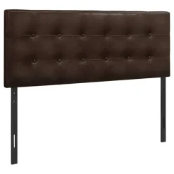 Monarch Headboard - full size - button tufted / upholstered panel - dark leathe -