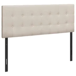 Monarch Headboard - queen size - button tufted / upholstered panel - linen-look -