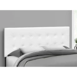 Monarch Headboard - queen size - button tufted / upholstered panel - leather-lo -