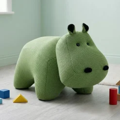 Hippopotamus-Shaped Kids Pouf – 28.3" x 15.4" x 13.8"
