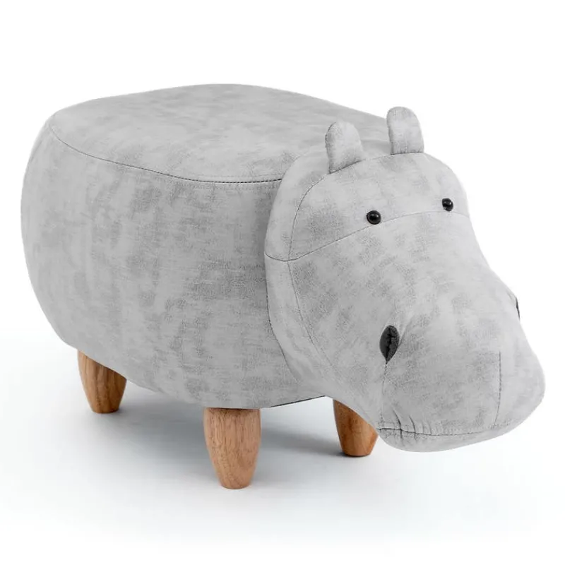Hippopotamus-Shaped Kids Pouf – 26" x 14.2" x 13.8"