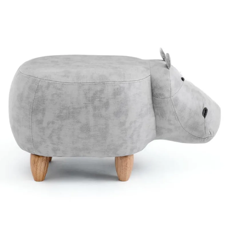 Hippopotamus-Shaped Kids Pouf – 26" x 14.2" x 13.8"