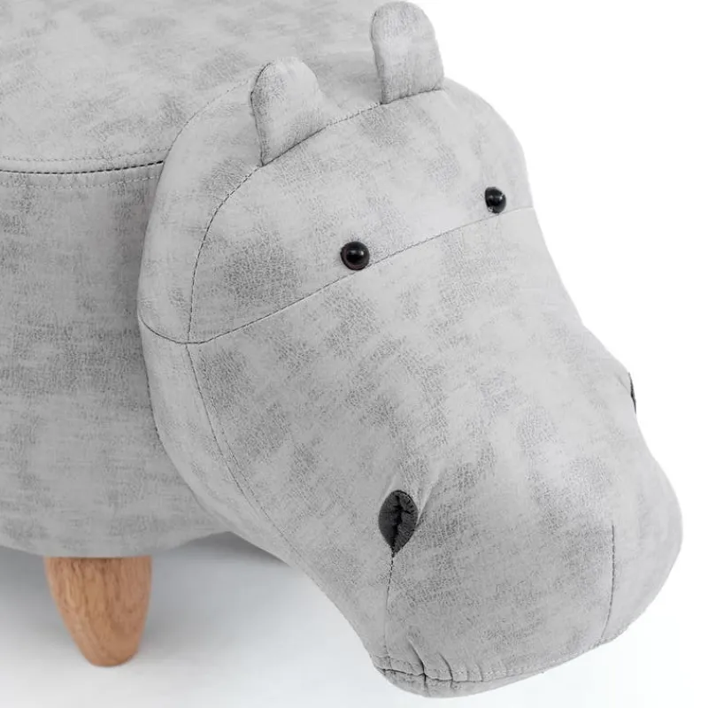 Hippopotamus-Shaped Kids Pouf – 26" x 14.2" x 13.8"