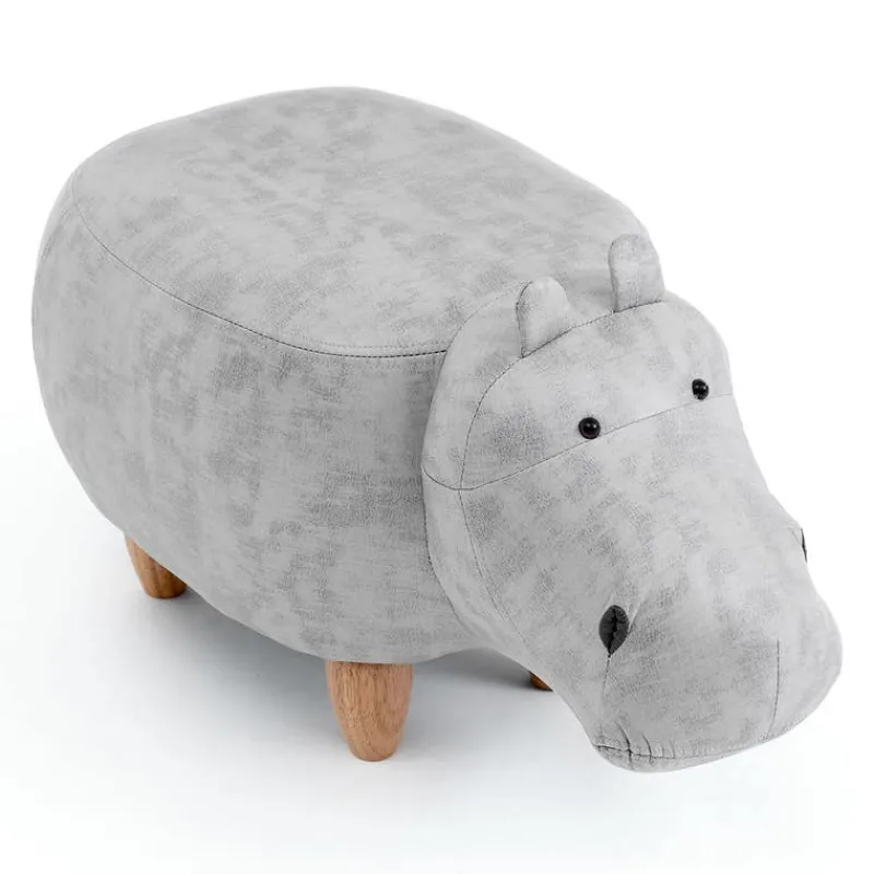 Hippopotamus-Shaped Kids Pouf – 26" x 14.2" x 13.8"