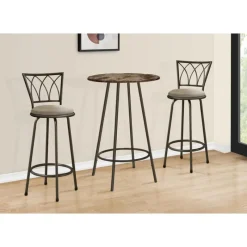 Monarch Home bar - 30"dia / marble / coffee metal -