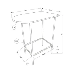 Monarch Home bar - 24"x 36" / marble / charcoal metal -
