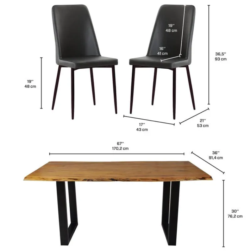 67-Inch Table with 4 Chairs