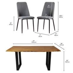 67-Inch Table with 4 Chairs