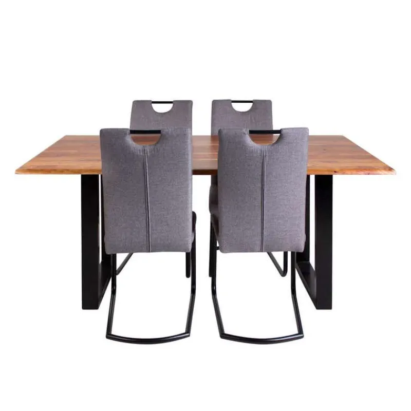 67-Inch Table with 4 Chairs - Grey