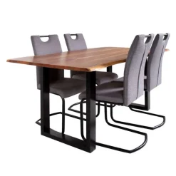 67-Inch Table with 4 Chairs - Grey