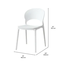 Indoor/Outdoor Resin Dining Set with Round Table and 2 Stackable Chairs –