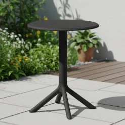 Indoor/Outdoor Resin Round Dining Table –