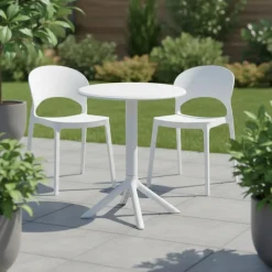 Indoor/Outdoor Resin Round Dining Table –