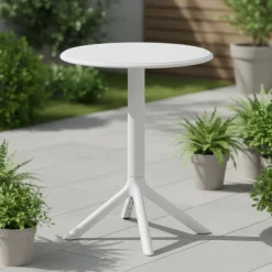 Indoor/Outdoor Resin Round Dining Table –