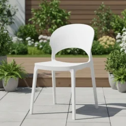 Indoor/Outdoor Resin Stackable Chair -