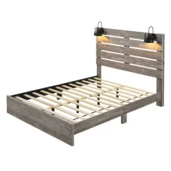 King Bed and Headboard with Lights (78'')