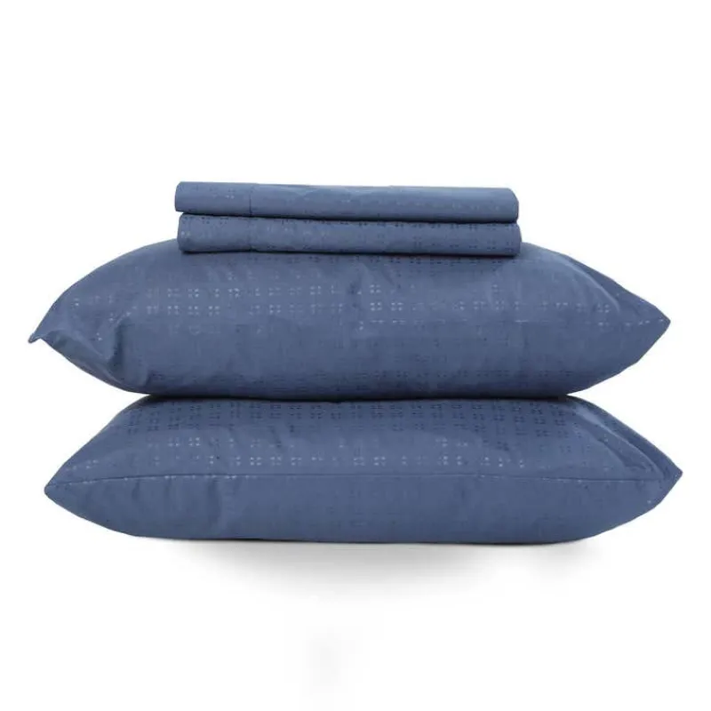 King Microfibre Bed Sheet Set - Blue