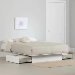 Meubles South Shore King Platform Bed with 2-Drawer Storage (78") - South Shore