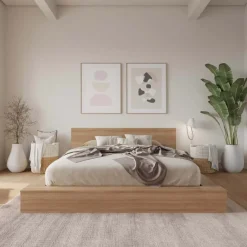 Nexera King Platform Bed with Headboard (78