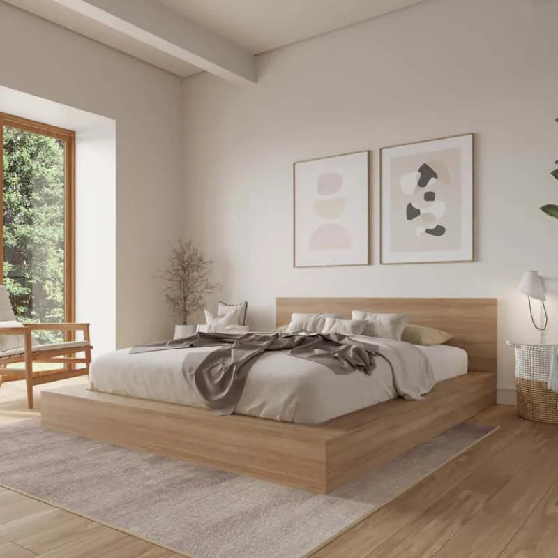 Nexera King Platform Bed with Headboard (78") -