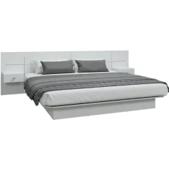 SUA-V King Platform Bed with Headboard and Nighstands (78