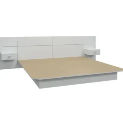 SUA-V King Platform Bed with Headboard and Nighstands (78