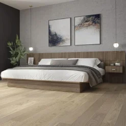 SUA-V King Platform Bed with Headboard and Nighstands (78