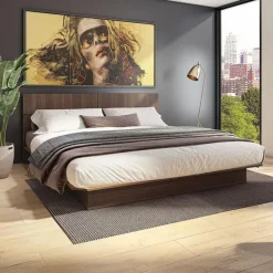 SUA-V King Platform Bed with Headboard (78